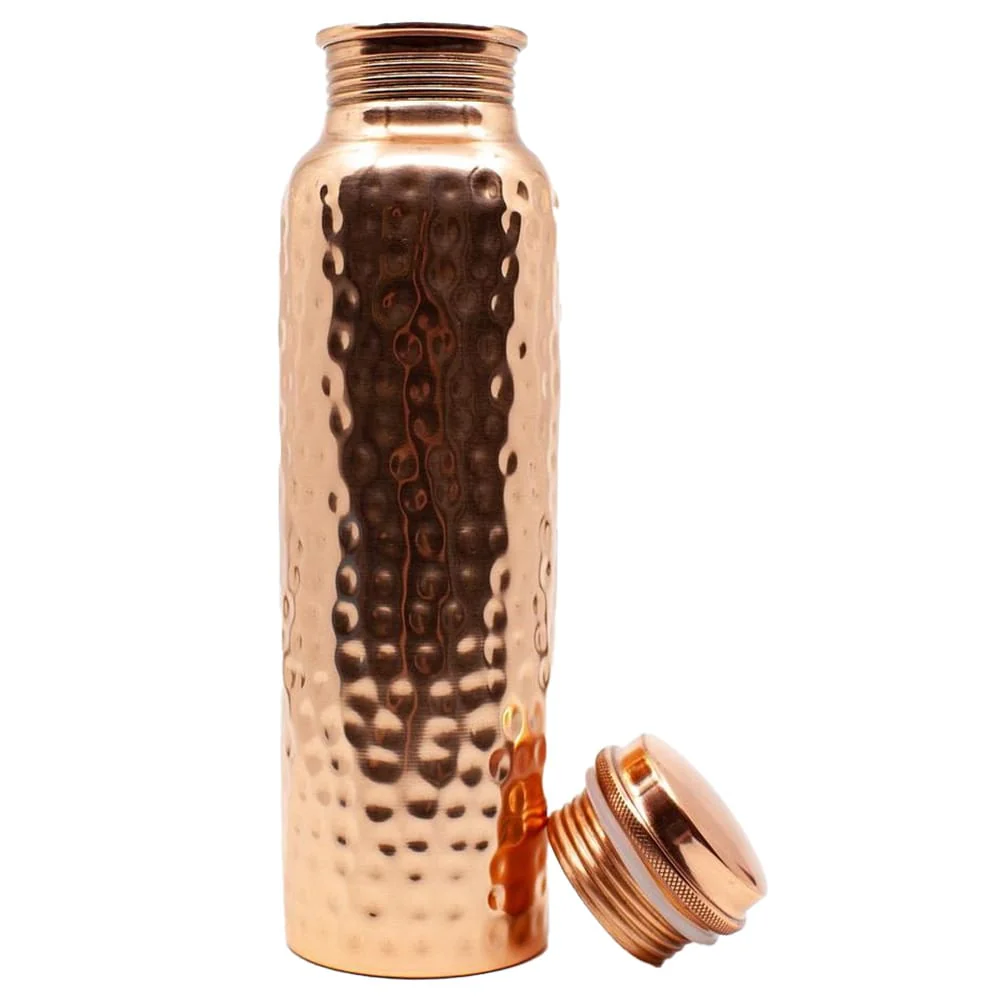 Puur Koperen Waterfles Gehamerd 800ml