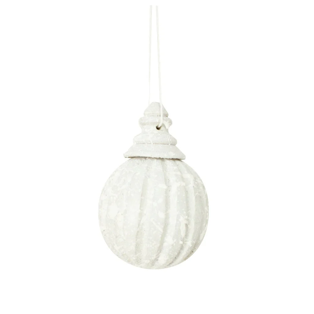 The White Xmas Hanger – M – Kerstbal – Hippie Monkey