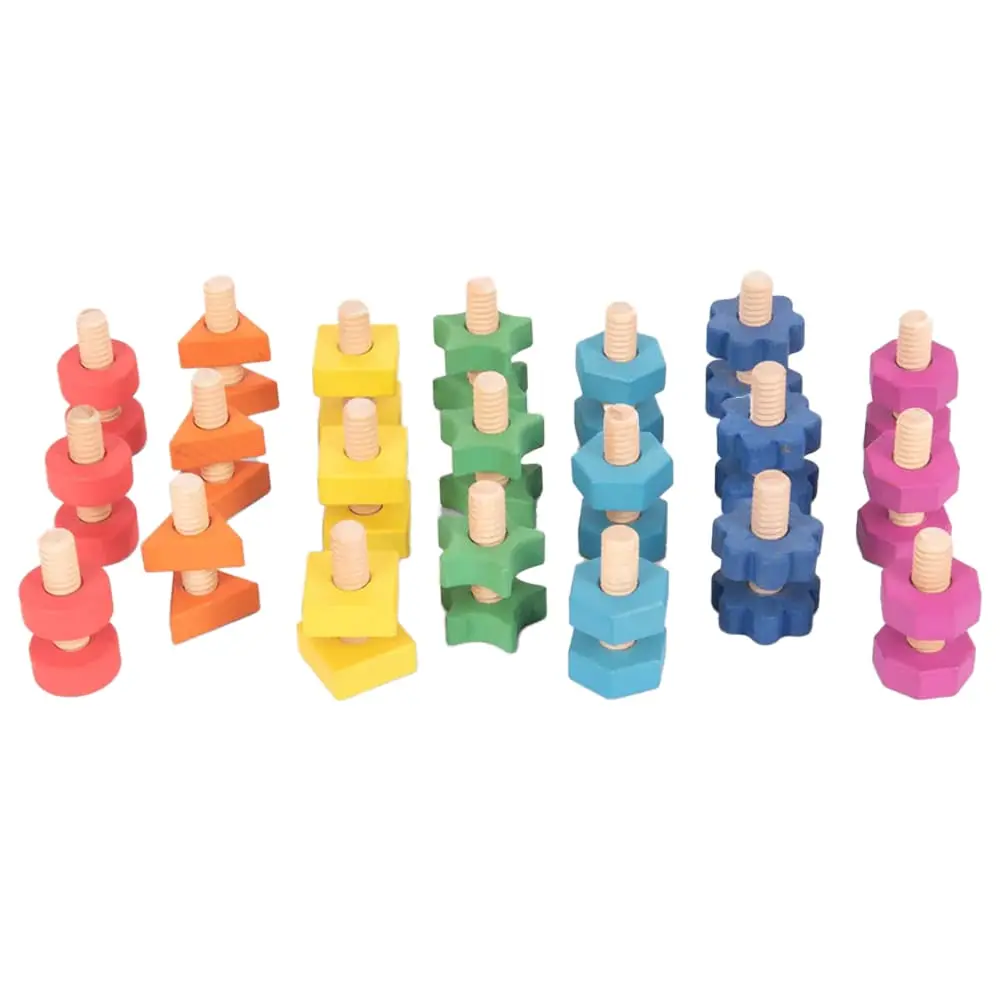 TickiT Houten Regenboog Moeren En Bouten 21 Pack