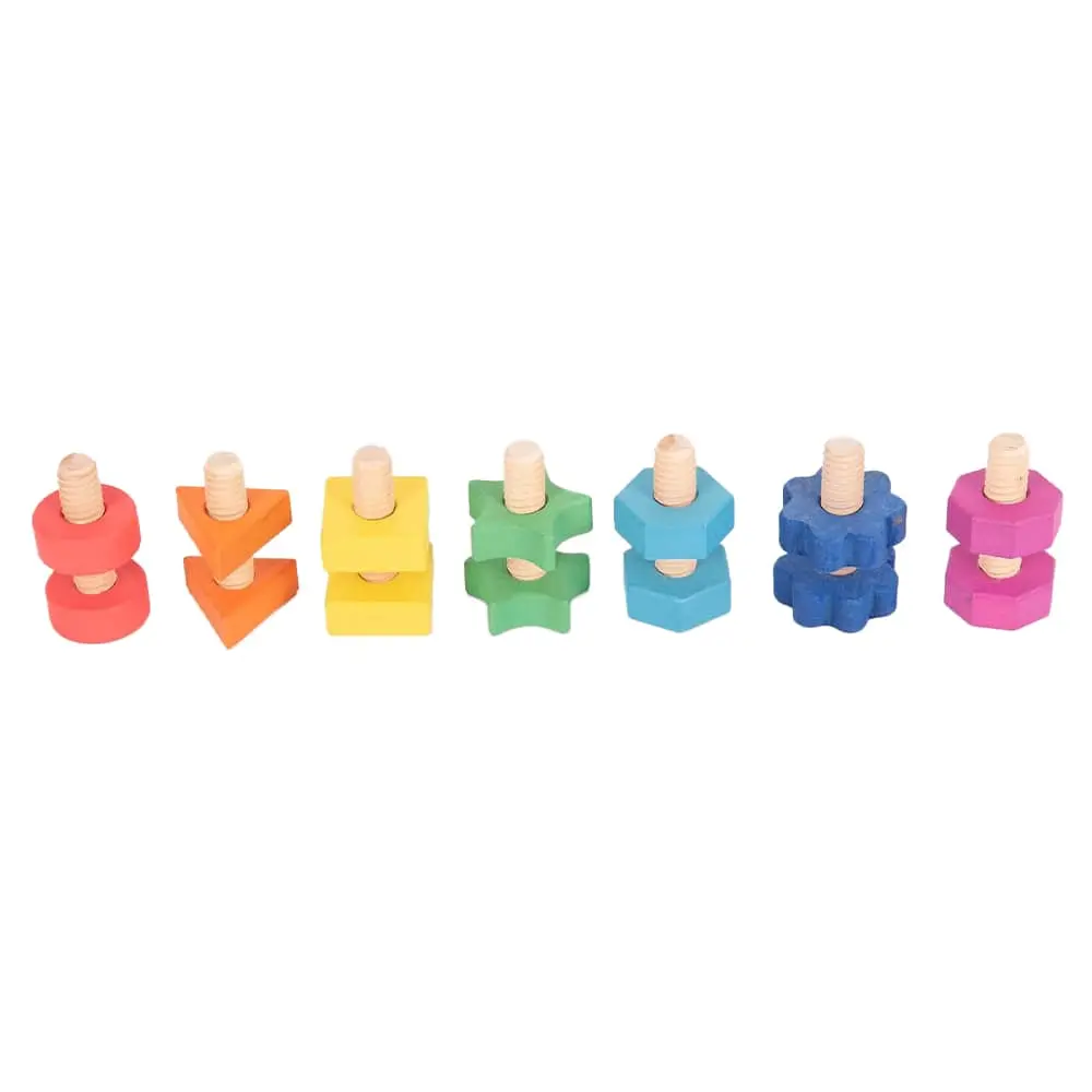 TickiT Houten Regenboog Moeren En Bouten 7 Pack